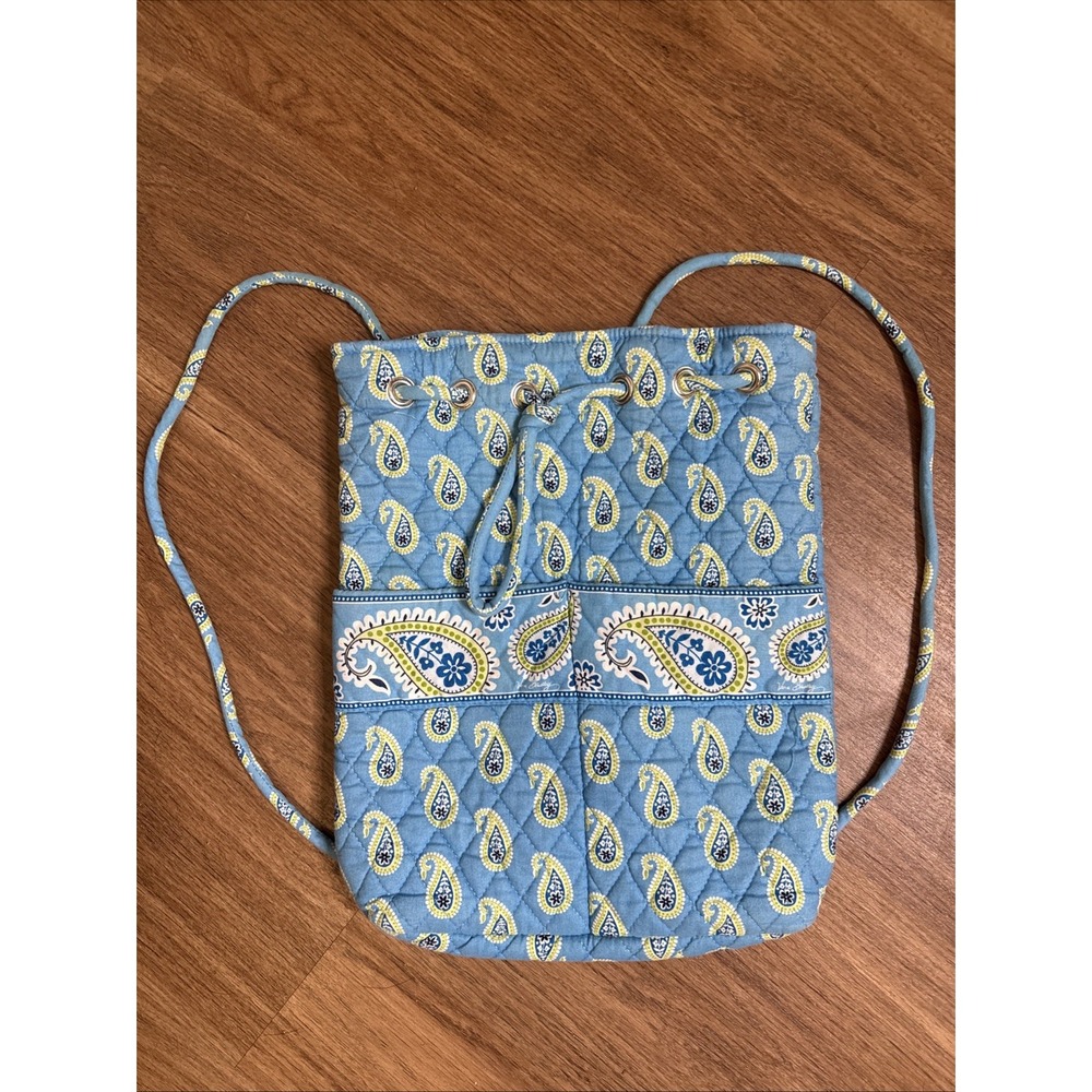Vintage Vera Bradley Pleated Tote Bag Blueberry Blooms Pattern Retired Pattern